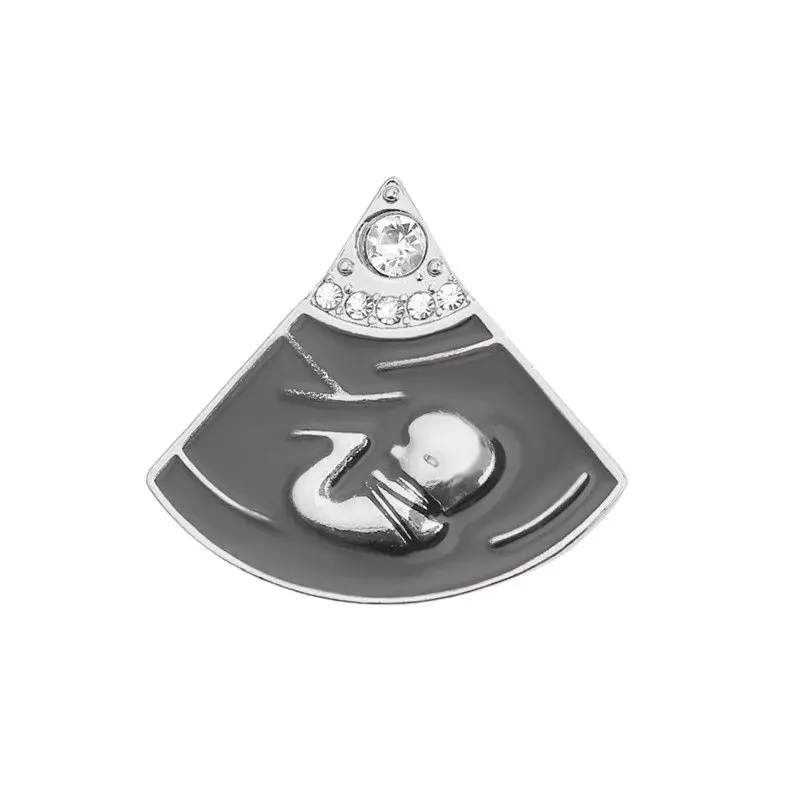 

Medical Enamel Fetus Ultrasound Shape Brooches Newborn Baby Doctor Nurse Badge Hijab Pins Jewelry Gifts for Mother
