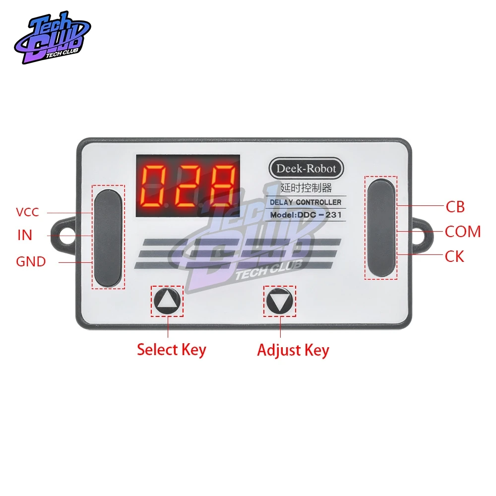 Цифровой светодиодный дисплей постоянного тока 12 В реле времени с задержкой