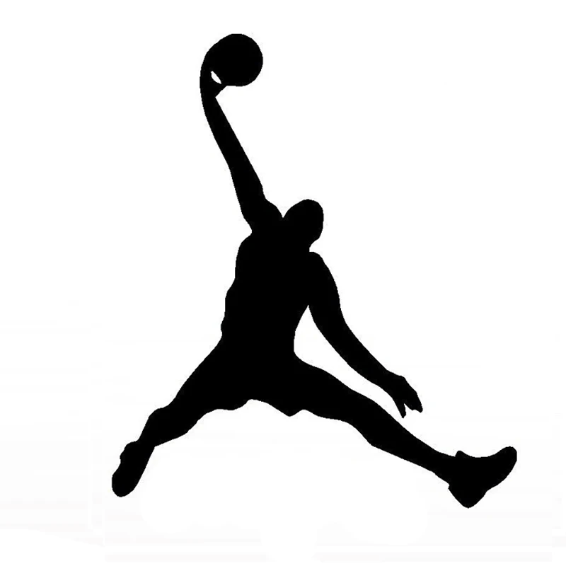 

10CMX12CM Interesting Jump Up The Basketball Car Sticker Vinyl Black/Silver