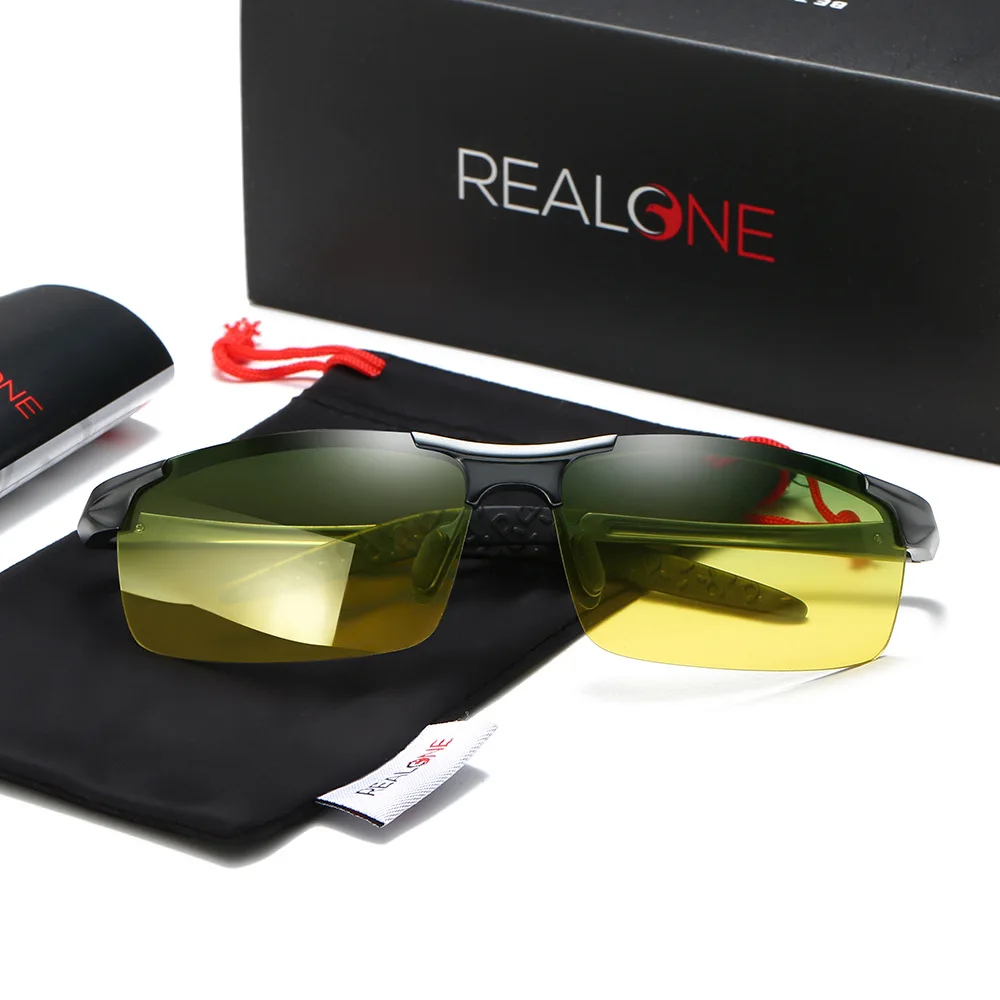 Мужские алюминиевые спортивные очки для вождения дневного и ночного видения