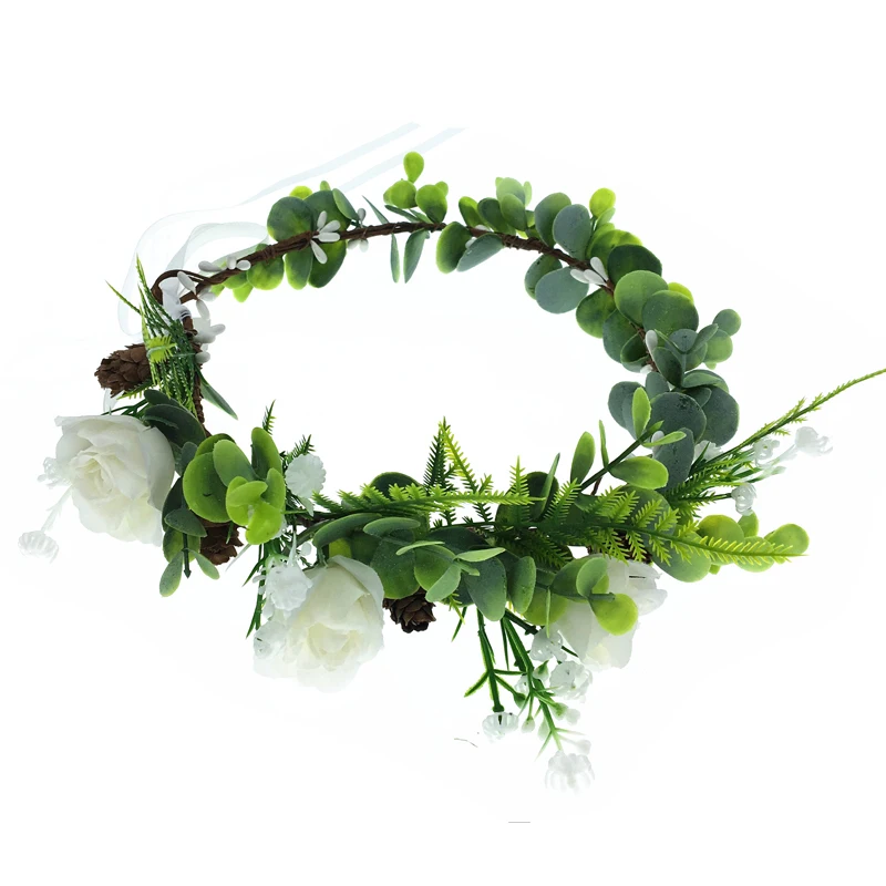 Женский цветочный венок с цветами розы Регулируемый аксессуар для волос| |