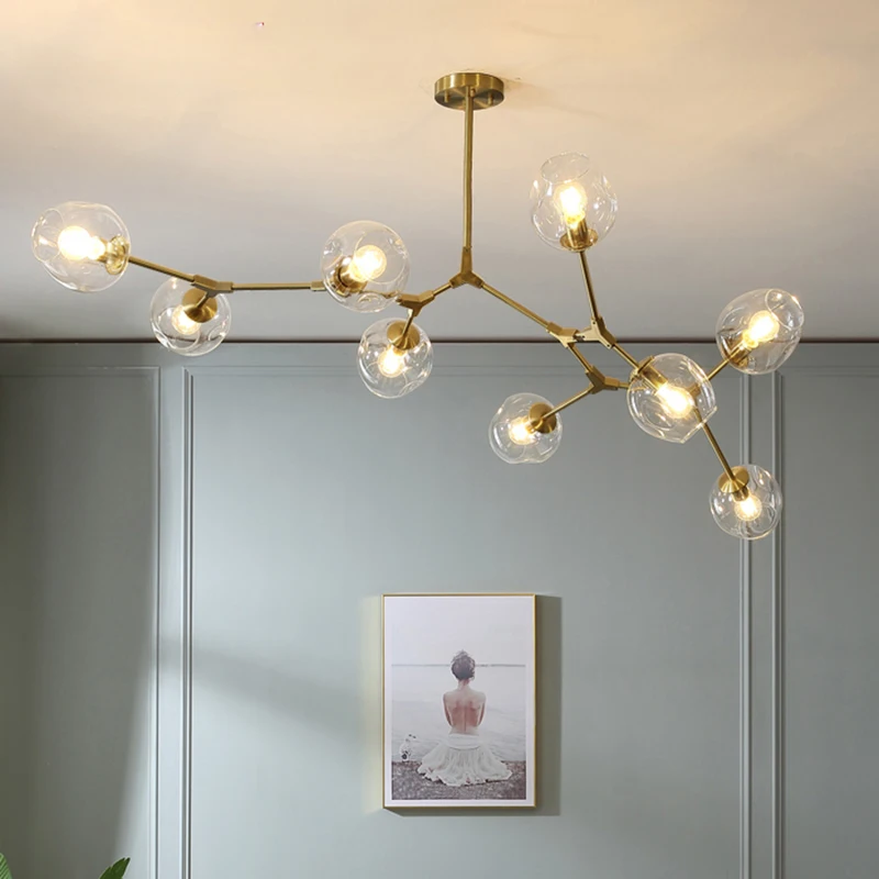

Скандинавская железная арт-Люстра для выпечки, дизайнерская лампа для гостиной, спальни, кухни, светодиодный светильник для лестницы, чехол...