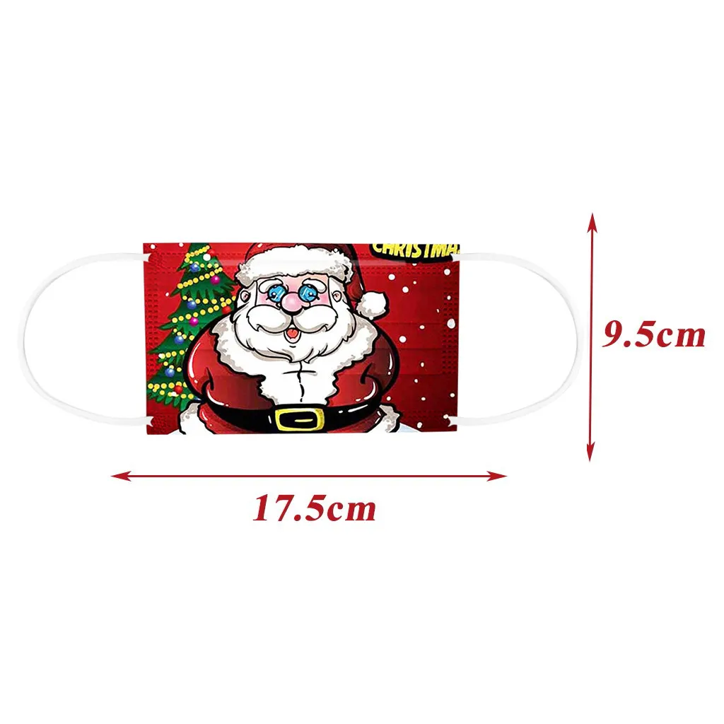 Маска одноразовая для лица с принтом на Рождество дышащая 10 шт. | Дом и сад