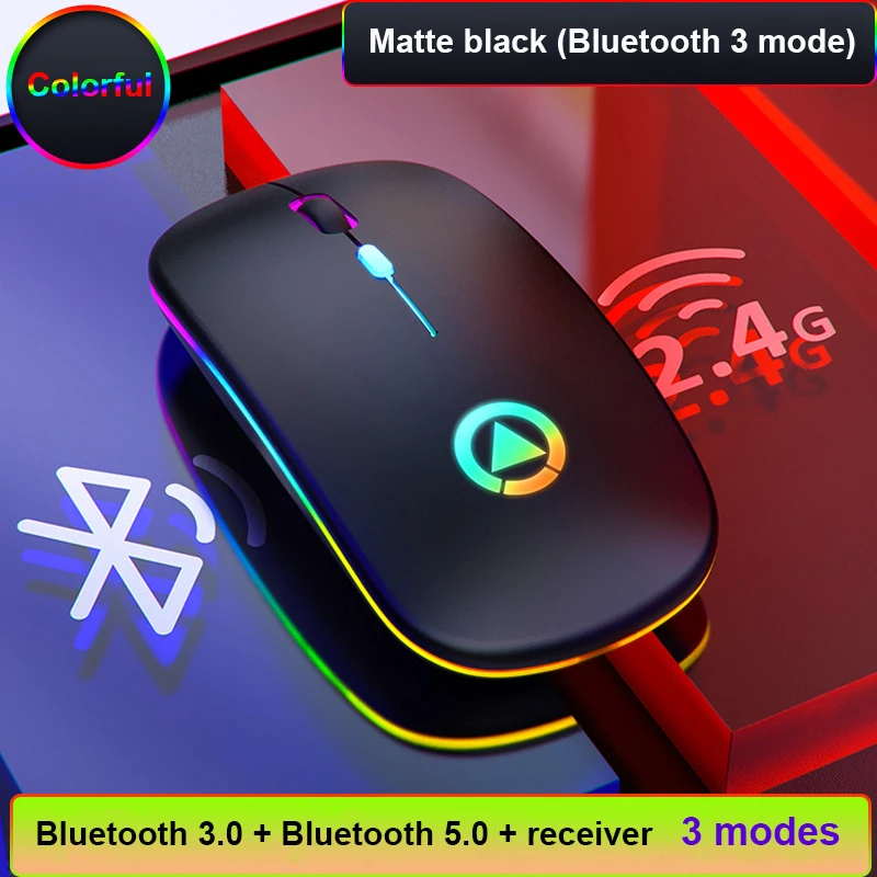 

A2 Luminous Mute Battery And Charging Wireless Bluetooth Optical Ultra-thin Mini Computer Tablet Mouse
