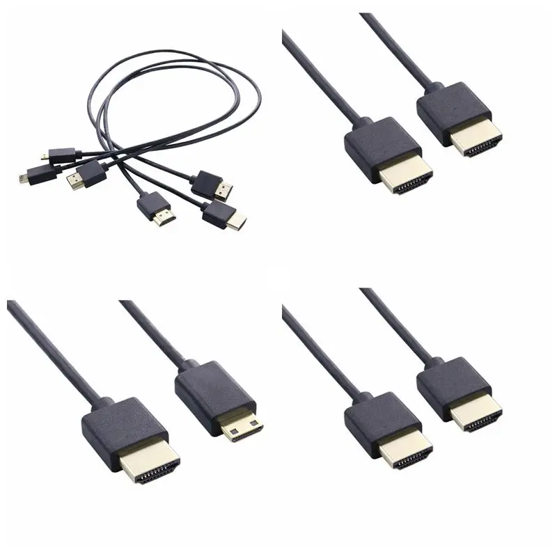 OD3.2mm ультратонкий гибкий микро совместимому с HDMI к кабель 60cm100cm для карданного GoPro