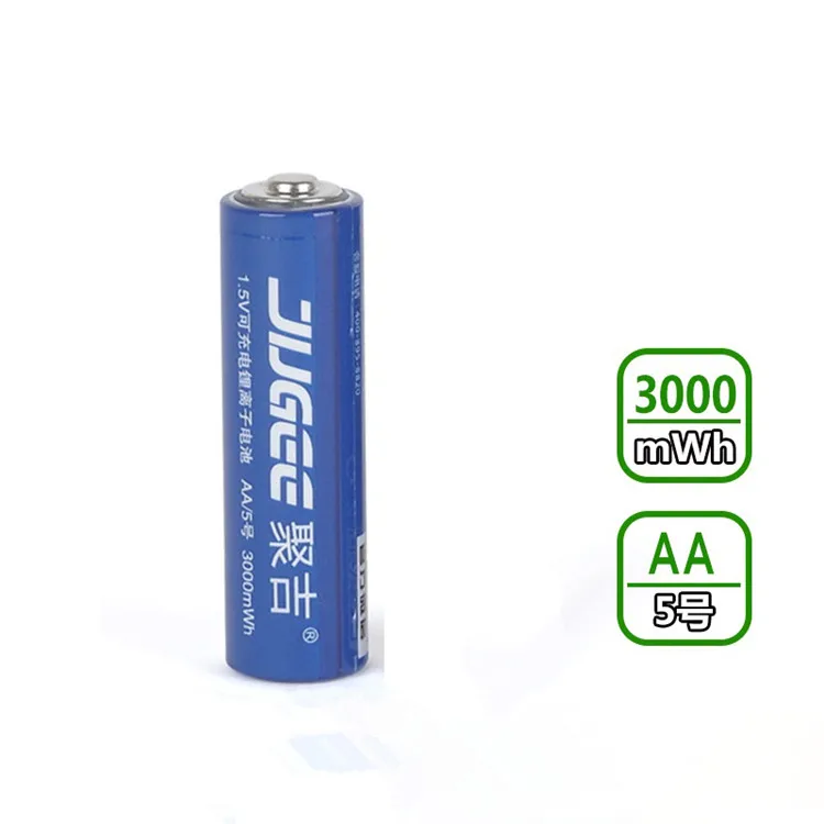 jugee 1pack 1.5v 3000mWh AA rechargeable Li-polymer li-ion polymer lithium battery + 1 slots USB Charger | Электроника
