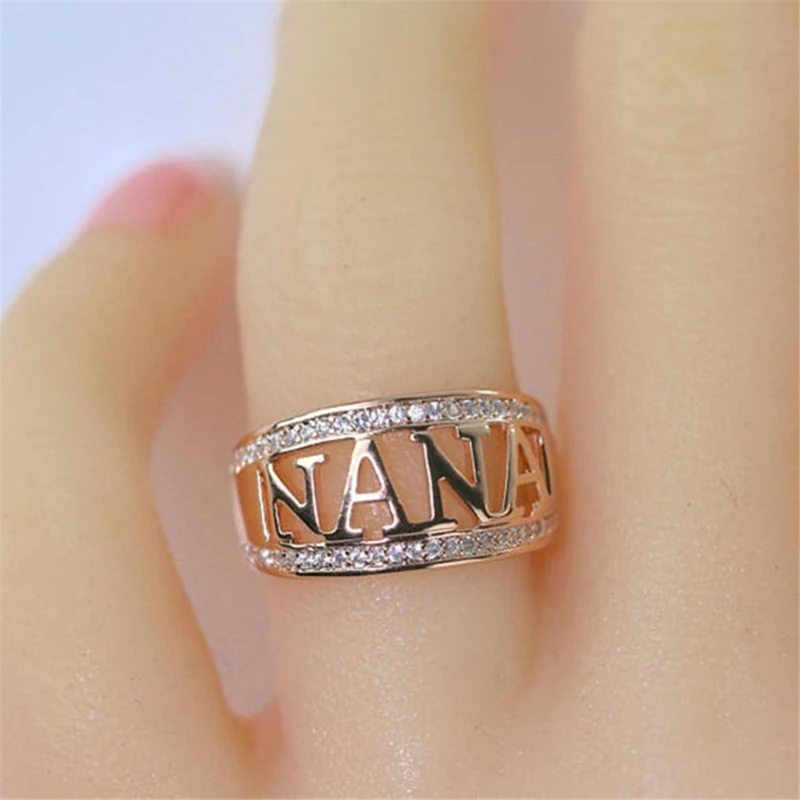 Рождественские подарки бабушка кольца цвет белое и розовое золото кольцо для