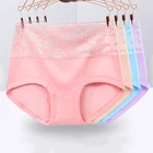 Трусы женские с завышенной талией, 4 шт.компл., хлопковые Утягивающие трусы, модное нижнее белье, дышащие удобные женские трусы, размера плюс 5XL