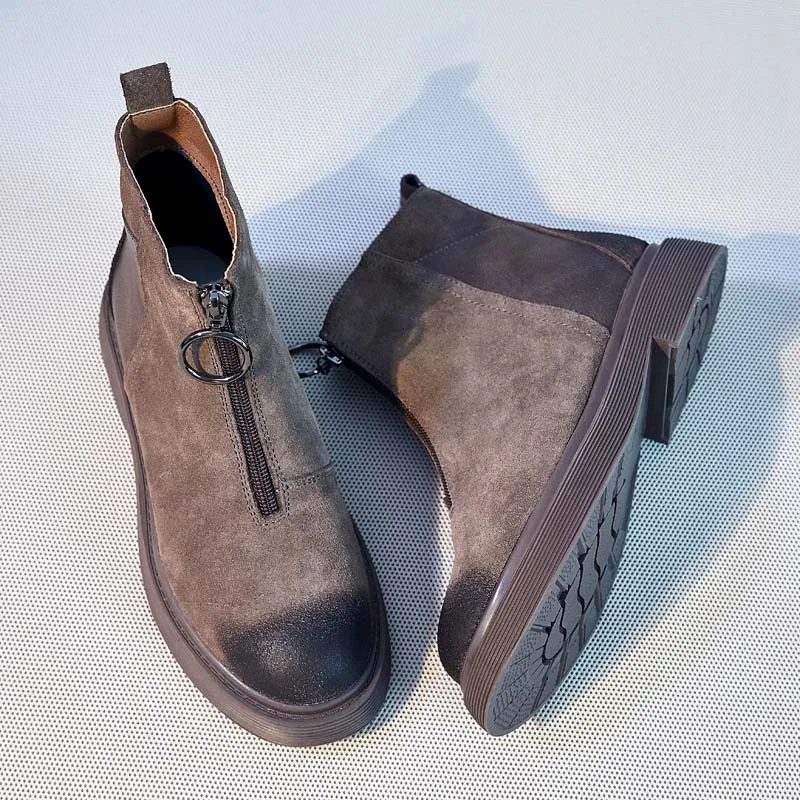 Коричневый Botas mujer в стиле ретро; ; повседневная обувь; Ботинки martin; женские модные брендовые ботильоны из натуральной кожи с заклепками; Цвет Черный - Цвет: Коричневый