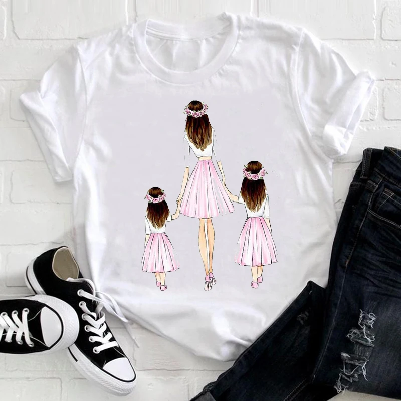 

Women Short Sleeve Girl Daughter Cute 90s Mom Mama Mother Fashion Clothes Ladies Graphic Print Tee Top Tshirt Female T-shirt