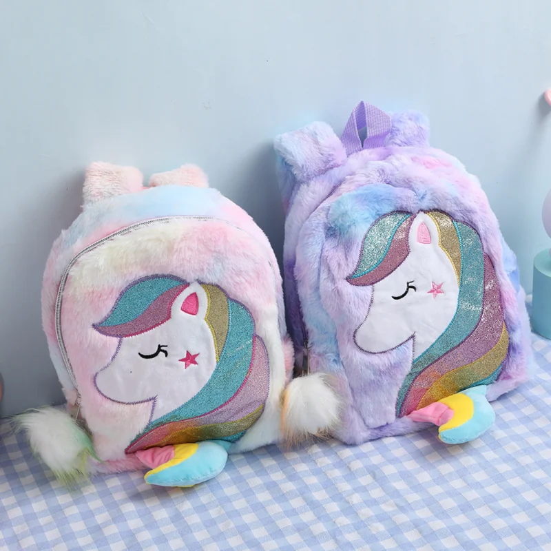 Kid Toy Doll Backpack in Kindergarten Girl Plush Mini Unicorn School Backpack Cartoon Children Bag Primary Kids Gift Book Bag