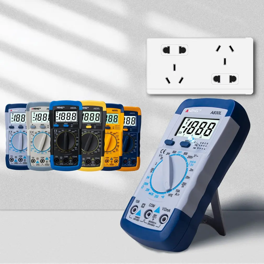 

ANENG A830L Digital Multimeter AC/DC Ammeter Volt Ohm Tester Meter Multimetro With Thermocouple LCD Backlight Portable