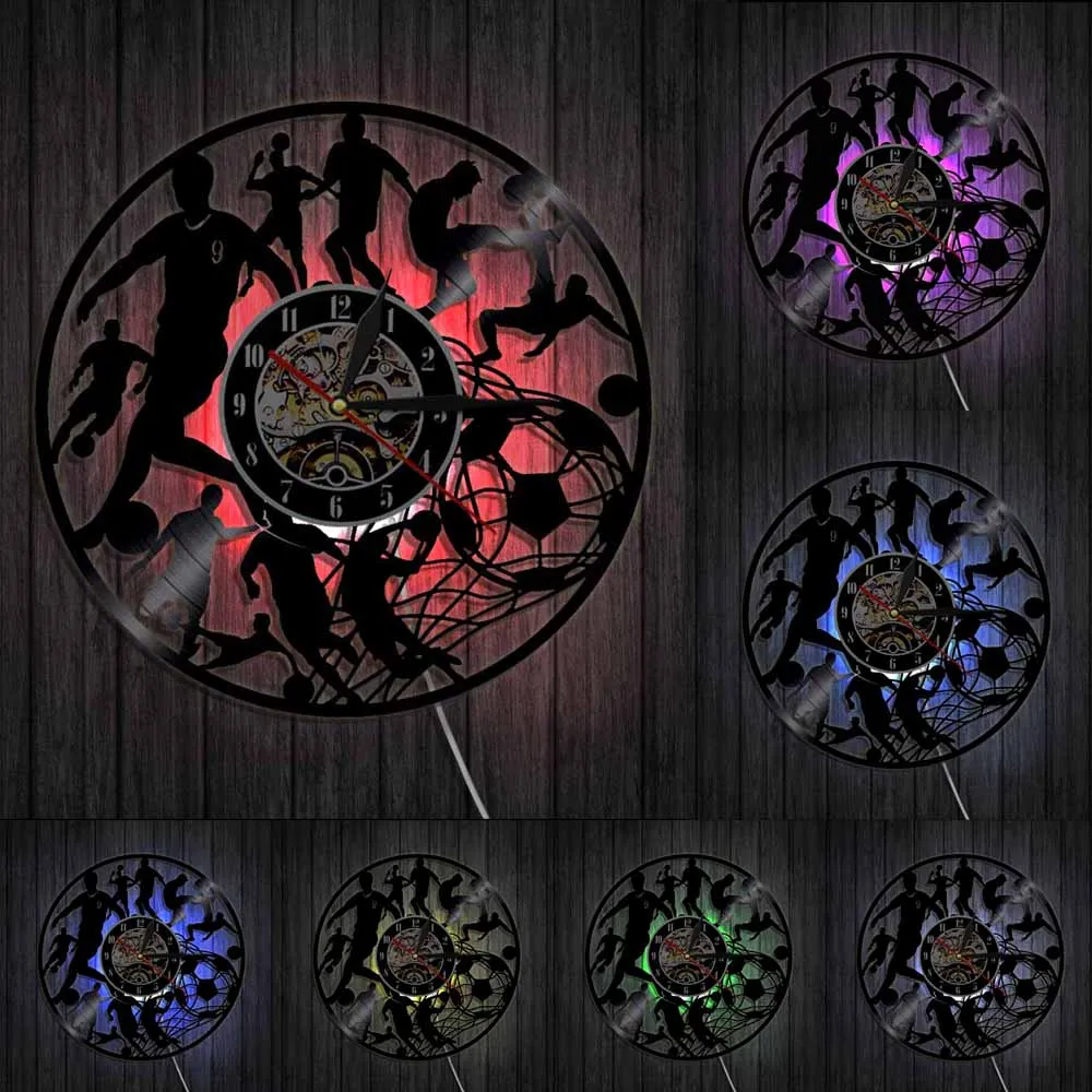 Настенные часы для футбола футбольные игроки кикбол сетка гол полевой мяч спорт