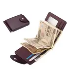 Мини-кошелек мужской из ПУ кожи, модный бумажник большой вместимости с пряжкой для мелочи, многофункциональный кредитница