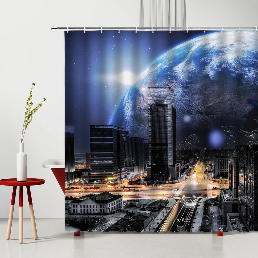 

Dream Universe Shower Curtain Waterproof Polyester Fabric Accessories Bathroom Decoration Photographic Background
