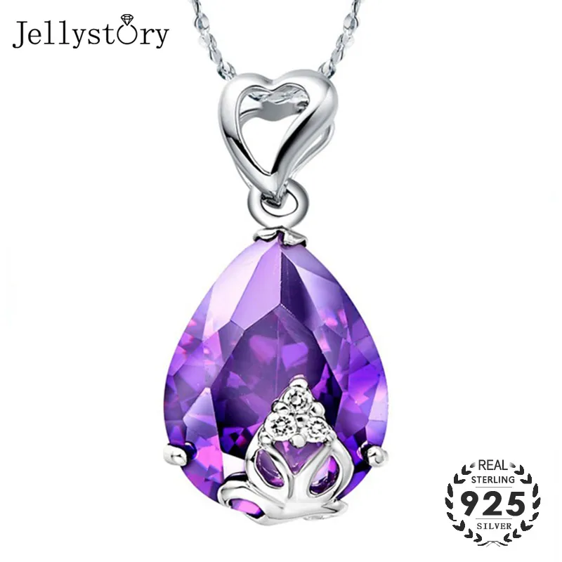 Модное ожерелье Jellystory из серебра 925 пробы с 13*18 мм каплевидной формой рубинового