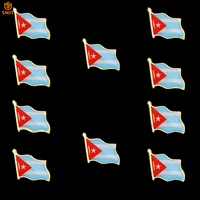 10pcs republic of cuba national flag brooch 3d epoxy tie travel hat lapel pin badge collection