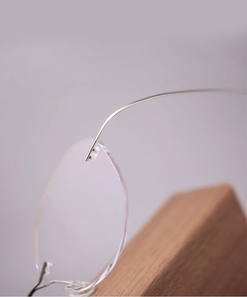 Круглые очки без оправы мужские Оптические по рецепту с защитой от синего света