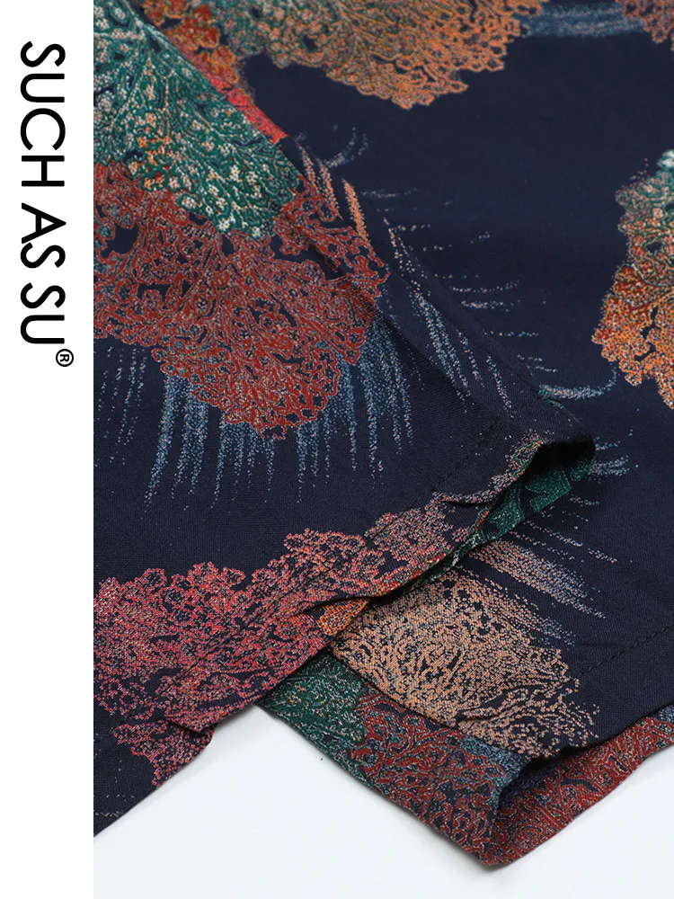 

SUCH AS SU Women 2021 Summer O-Neck Multicolor Temperament Top+Pants Two Piece Suit Casual Ladies Plus Size Mother Suits 17801