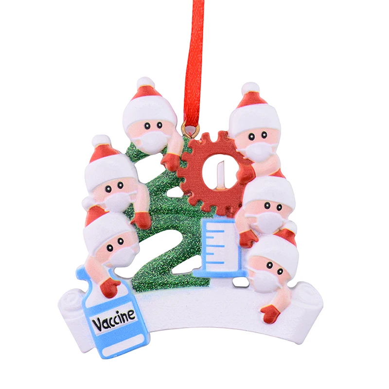 2021 год украшение для семьи из смолы Рождественское памятное карантин в домашних