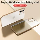 Роскошный прозрачный силиконовый чехол с квадратной рамкой для iPhone 13 12 11 Pro Max Mini X XR 7 8 Plus SE 2020, прозрачная задняя крышка