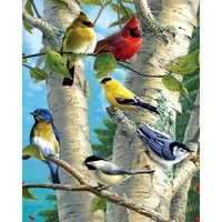gatyztory 40%c3%9750cm diy painting by numbers flowers picture for living room home decoration coloring by numbers birds unique gift