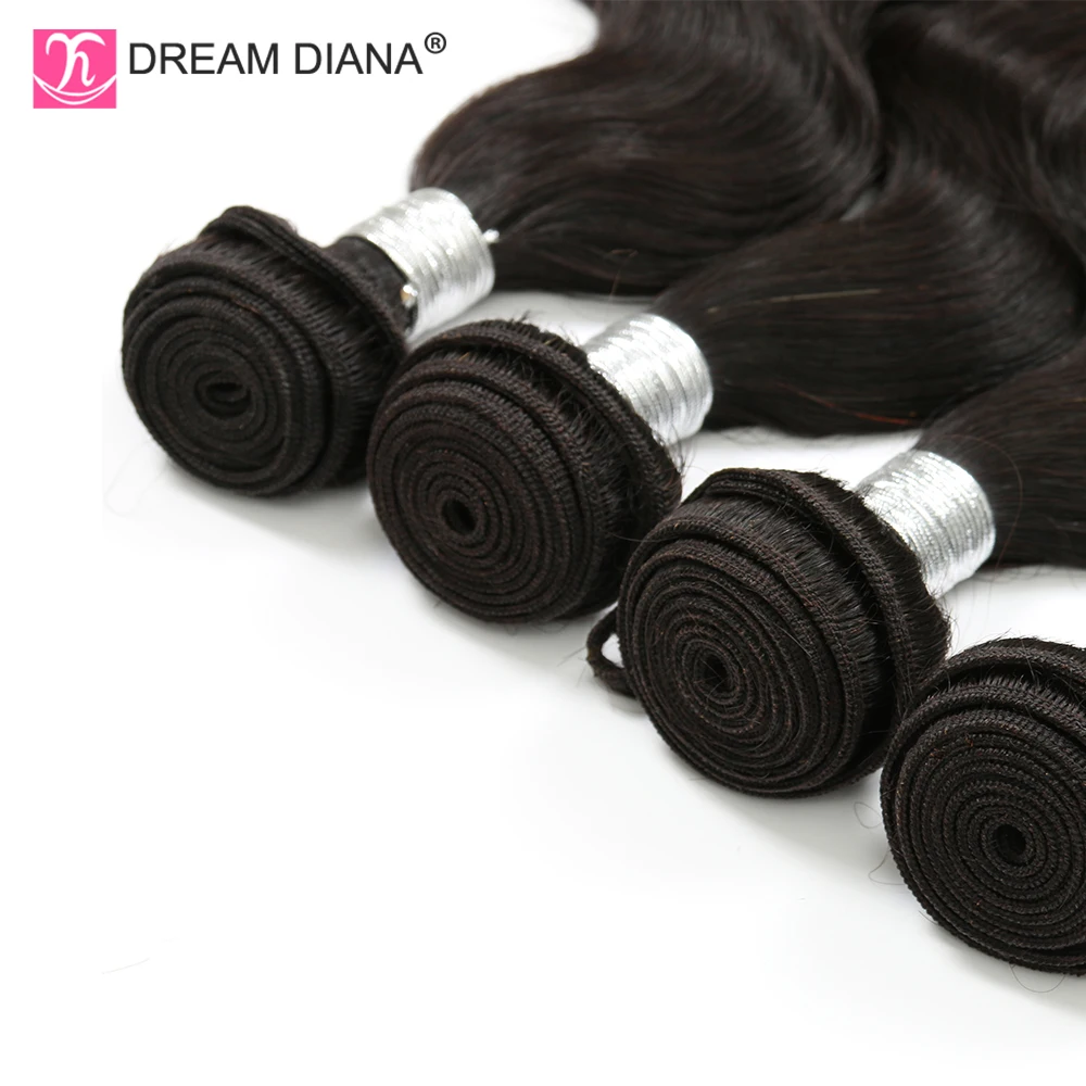 DreamDiana бразильские волнистые волосы 4 пучка предложения L Remy пучки натуральный