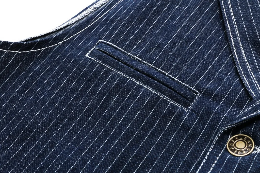 

Men's new personalized fashion outdoor fishing multi-pocket striped leisure business office single breasted vest S-XXL