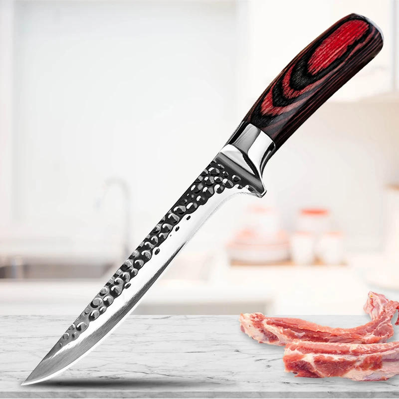 

Hammered Forged Boning Knife Meat Slaughter Knife Hunting Knife Kitchen Knife Chef Knife hunting Knife Camping Fishing KnifeK