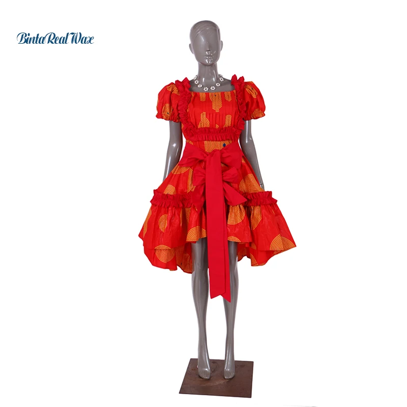 Детское платье принцессы одежда кружевное с принтом в африканском стиле для