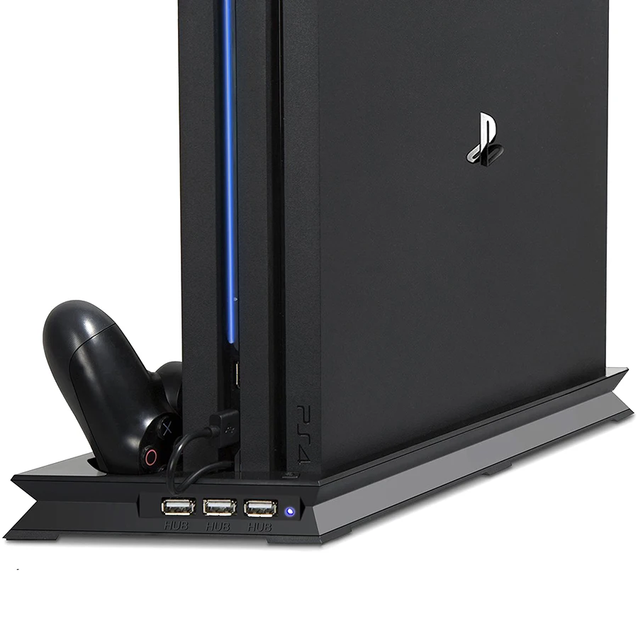 ps4 pro ultrathin charging heat sink cooling fan cooler vertical stand for playstation 4 pro with dual controllers charger free global shipping