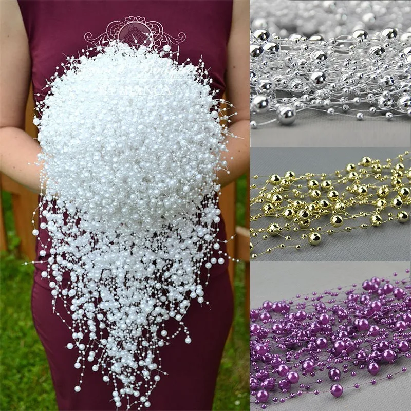 5 м DIY свадебные украшения из искусственного жемчуга бусины цепочка для стола