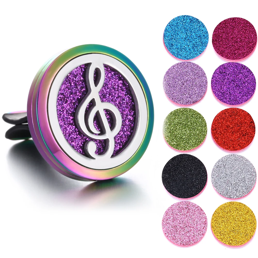 New Aromatherapy Jewelry Car Perfume Diffuser 316L Stainless Steel Aroma Essential Oil Diffuser Car Clip Lockets DropShipping - Окраска металла: 15