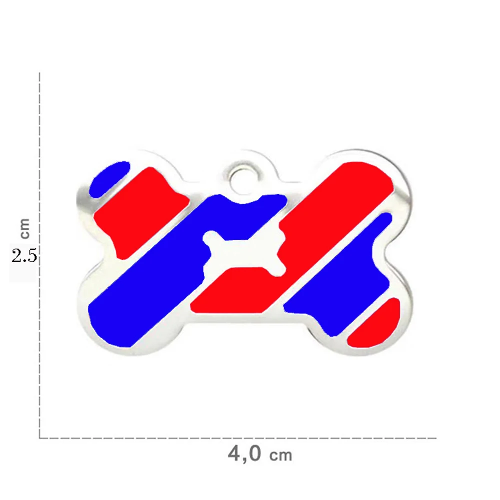 Металлический ошейник в форме кости для собак и кошек табличка с гравировкой