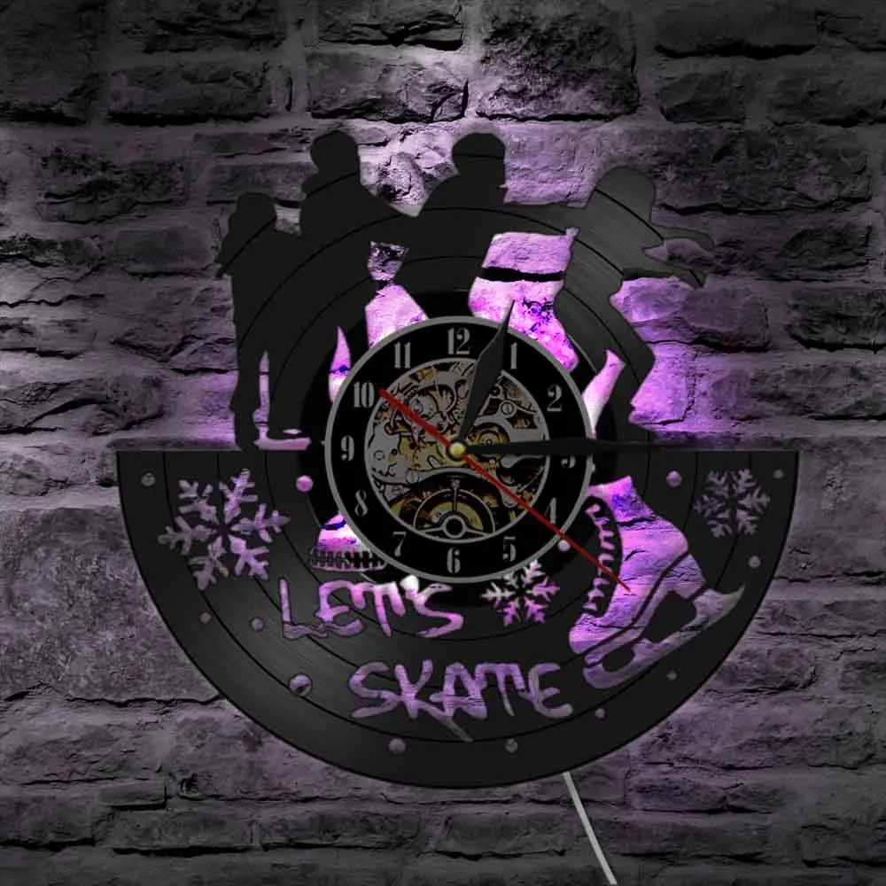 Настенные часы Let's Skate винтажные виниловые настенные с декором в стиле Фристайл