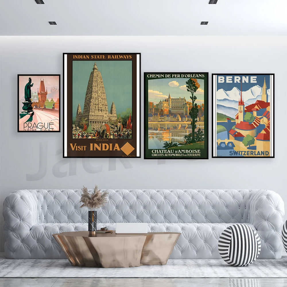 Chateaux of the Loire Valley винтажный туристический постер Швейцарии B옥 Gaya Vintage