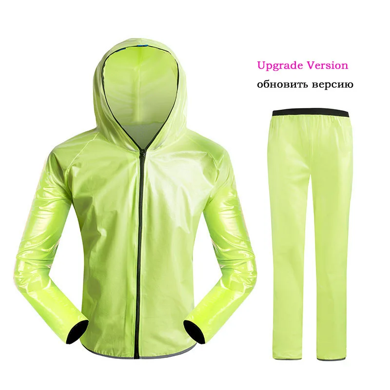 upgrade Green Suit LIKE RAIN Водонепроницаемый плащ Для мужчин на открытом воздухе для верховой езды, против дождя костюм Для женщин Модный ветрозащитный дождевик плащ для мотоцикла RC01 - Цвет: upgrade Green Suit