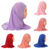 kids beautiful small girl amira hijab with rhinestone fit 2 7 years old muslim kids pull on islamic scarf shawls headscarf