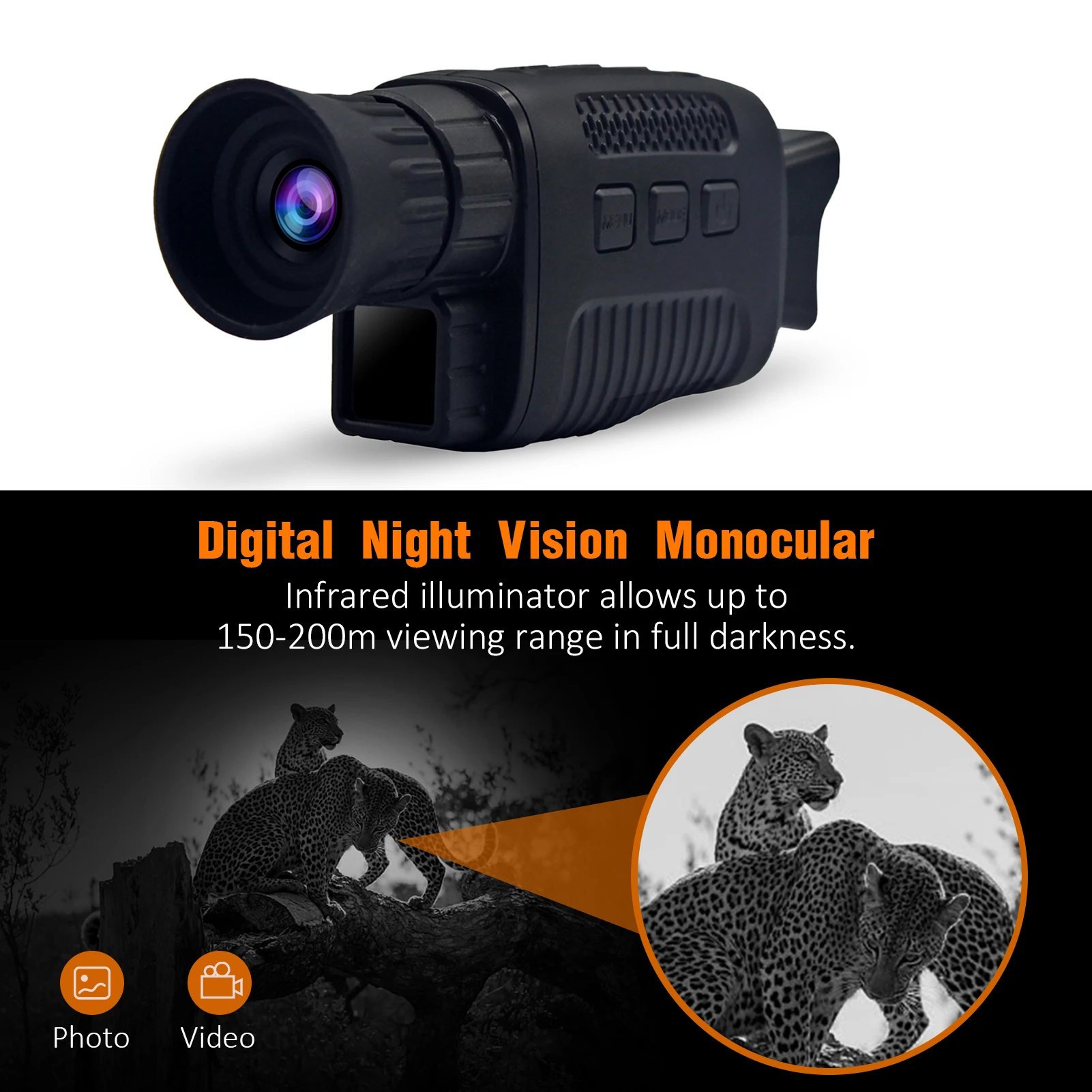 

2021 5X цифровой Монокуляр ночного видения 2000 мАч с инфракрасными осветителями фото видео рекордер для кемпинга наблюдения дикой природы