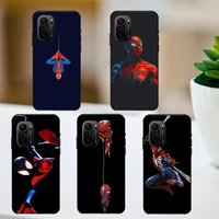 phone case for xiaomi poco x3 nfc pro cc9 poco f1 f2 f3 pro matte protective spiderman fly shockproof mobile cover