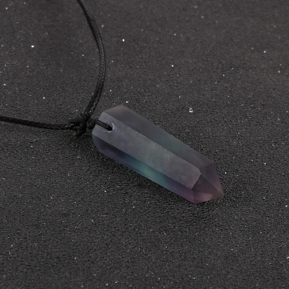 Женское и мужское ожерелье из натурального камня с разноцветными флюоритовыми