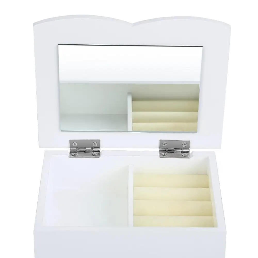 

Yonntech 3 Layer Makeup Brush Drawer Storage Box Jewelry Case Nail Polish Cosmetic Desktop Sundries Holder Organizer with Mirror