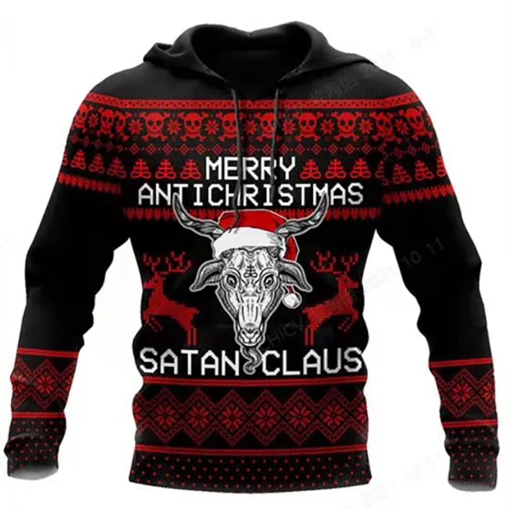 

Christmas 3d Printing Hoodie Viking Warrior Antlers Unisex Autumn New Style Saint Halloween Street Casual