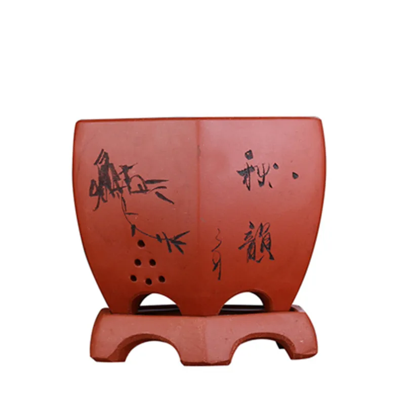 Красивая горшок для цветов с фиолетовым песком специальный бонсай кливии