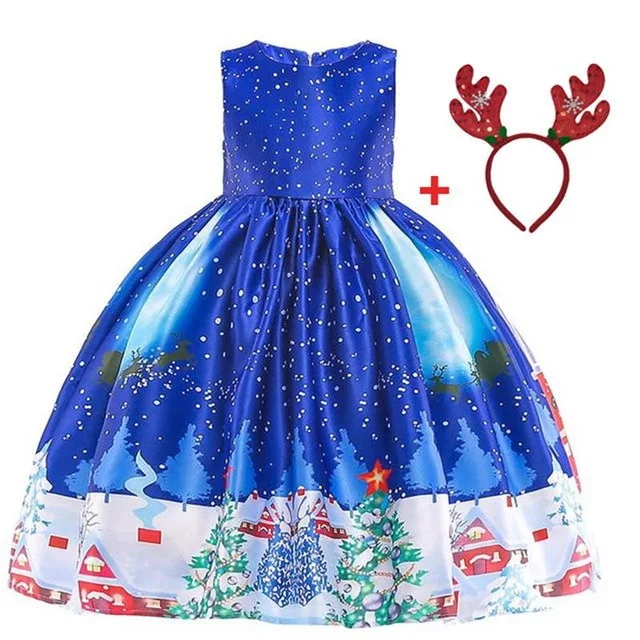 Dark blue Карнавальное платье для девочек для костюмированной вечеринки; платье принцессы Золушки и Эльзы; Детские платья для девочек; костюм для рождественской вечеринки; одежда для детей - Цвет: Dark blue