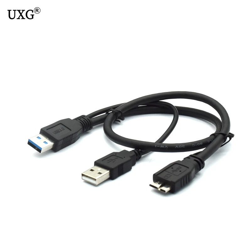 Кабель переходник с USB 3 0 папа на Micro дополнительным питанием usb B кабель для