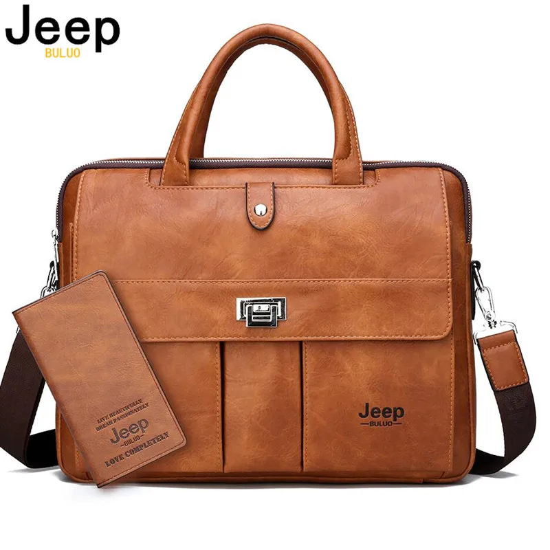 jeep buluo business travel handbag office business male bag for a4 files man briefcase big size 15 inches laptop bags tote bag free global shipping