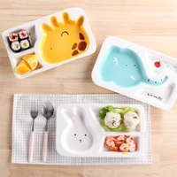 creative 3 pattern ceramic dinner plate cartoon tableware childrens meal dish rabbit elephant breakfast plate household plate