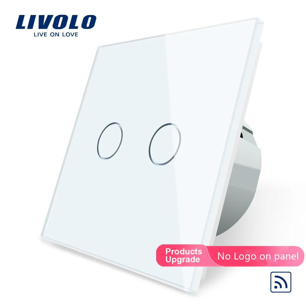 

Пульт дистанционного управления Livolo, стеклянная панель, стандарт ЕС, настенный светильник, сенсорный переключатель + светодиодный индикато...