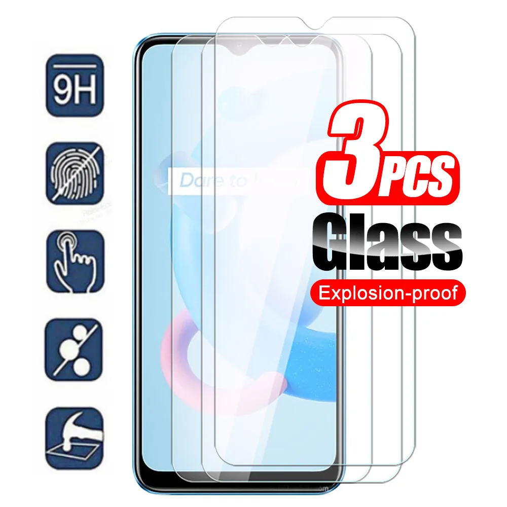 

3pcs Tempered Glass For Oppo Realme C20A Protective Glass Screen Protectors On Realmi Realmy C 20A C20 A Safety Cover Phone Film